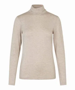 1008467 MaBrooklyn Turtleneck Top - Beige Melange