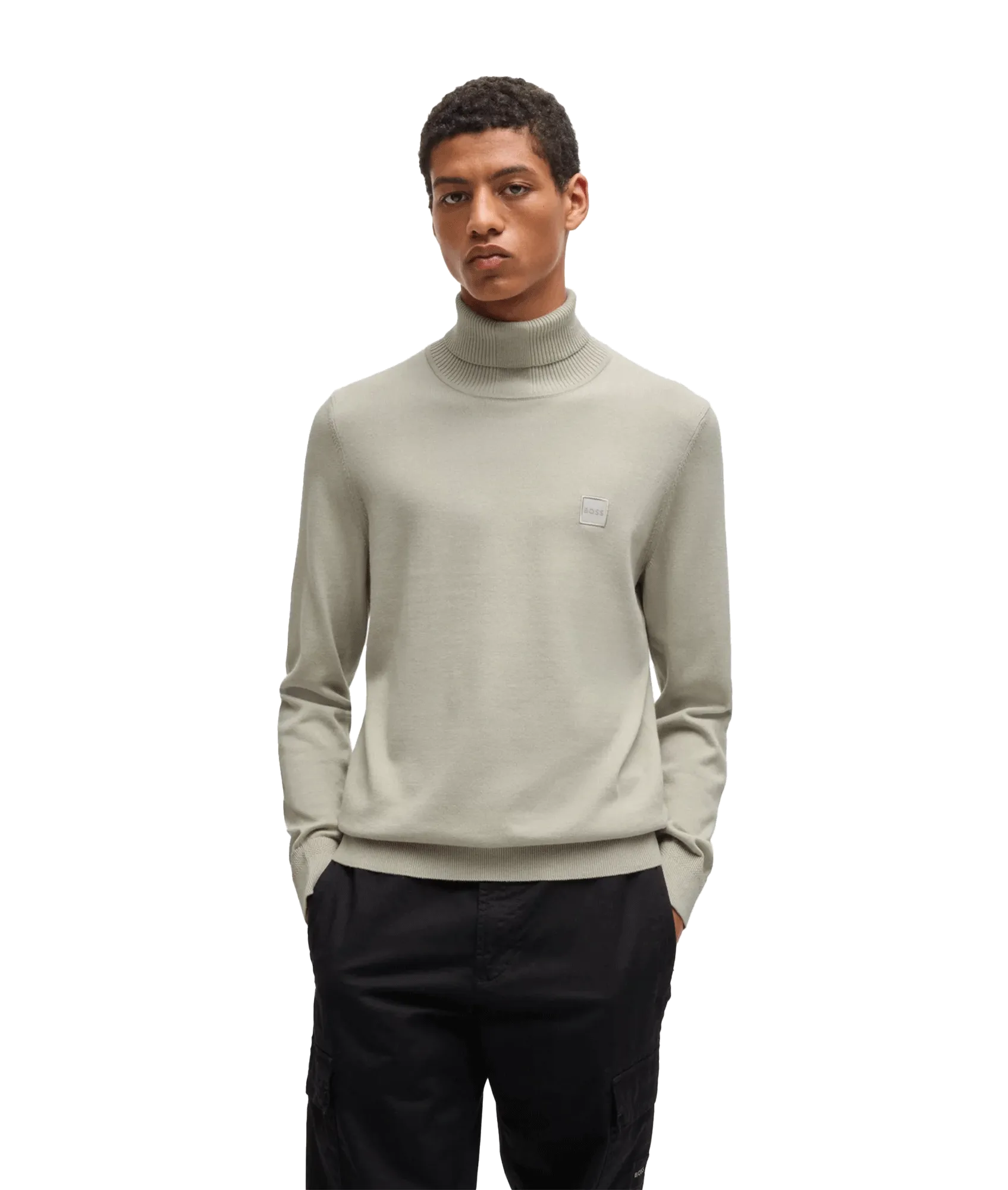 Akiro Rollneck Regular-fit Sweater in Cotton and Cashmere - Beige