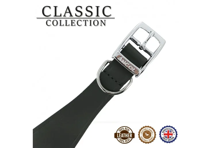 Ancol - Classic Leather Hound Collar - Tan - Whippet (Size 2 - 14")