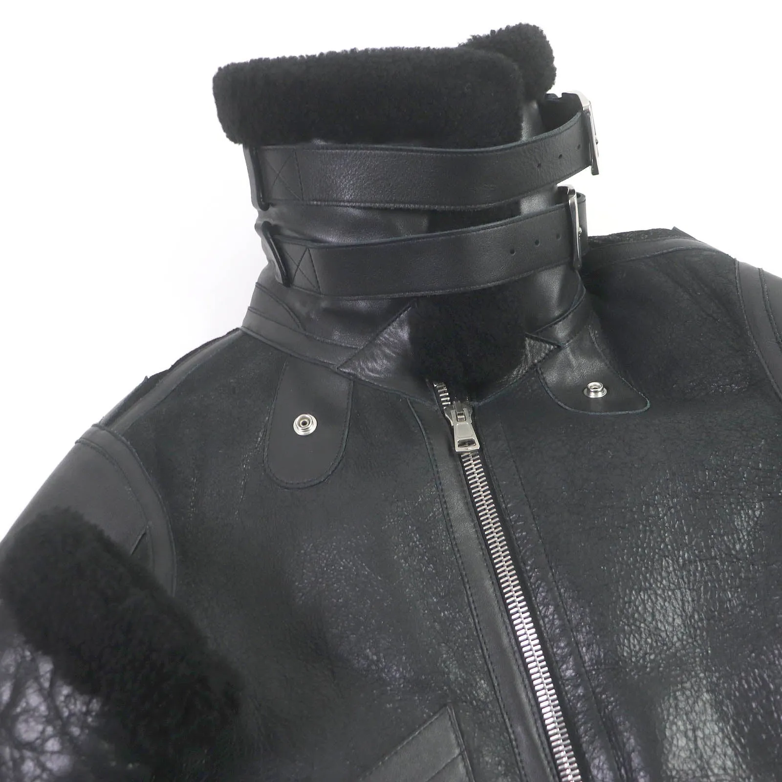 Balenciaga Shearling Jacket Sheep Leather Black