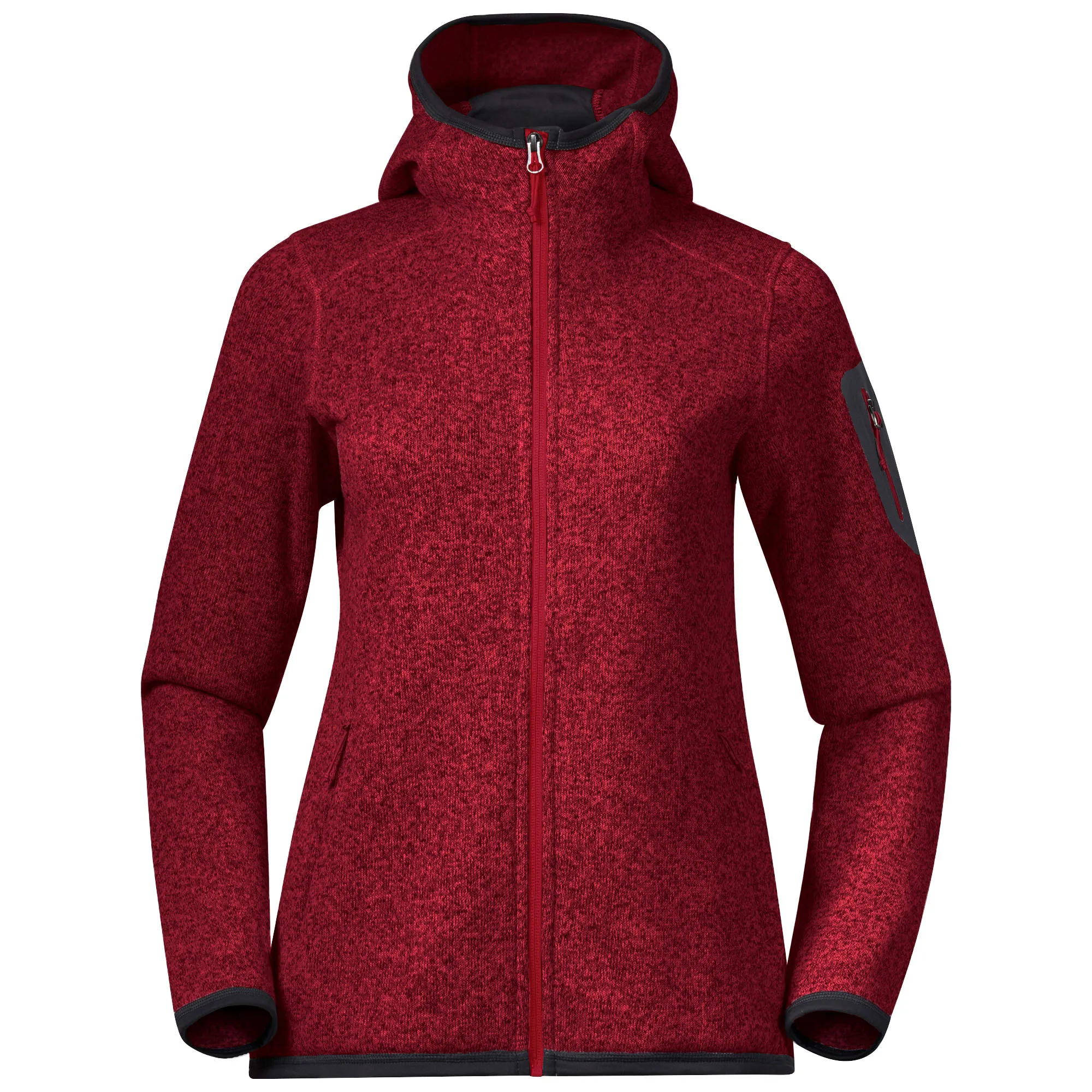Bergans Women&#x27;s Kamphaug Knitted Hoodie Red | Buy Bergans Women&#x27;s Kamphaug Knitted Hoodie Red here | Outnorth