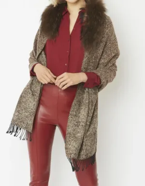 Cashmere Wrap With Fox Collar