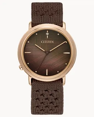 Citizen Ecosphere Brown Dial Eco-Pet Substainable Nylon Strap Watch EM1003-05X