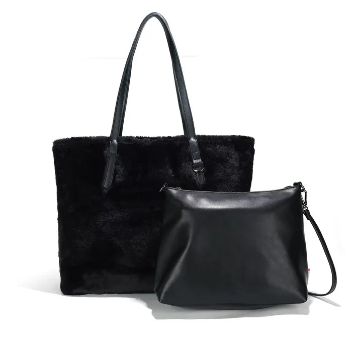 Co Lab Reversible Gem  7077  Black Vegan Fur