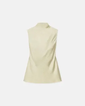 Colson - Crinkled-Satin Turtleneck Top - Green Tea Colson - Crinkled-Satin Turtleneck Top - Green Tea