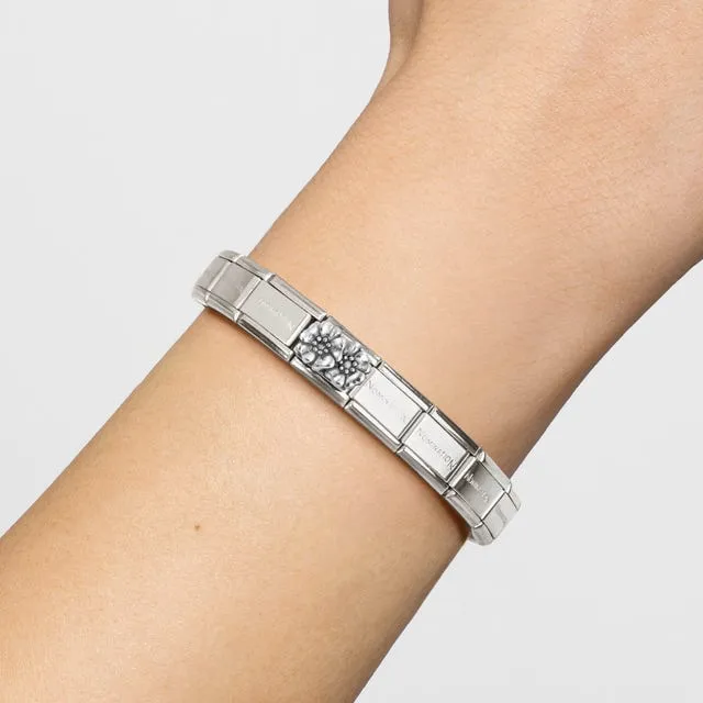 Composable Classic Double Flower Link - Silver - 330101/73