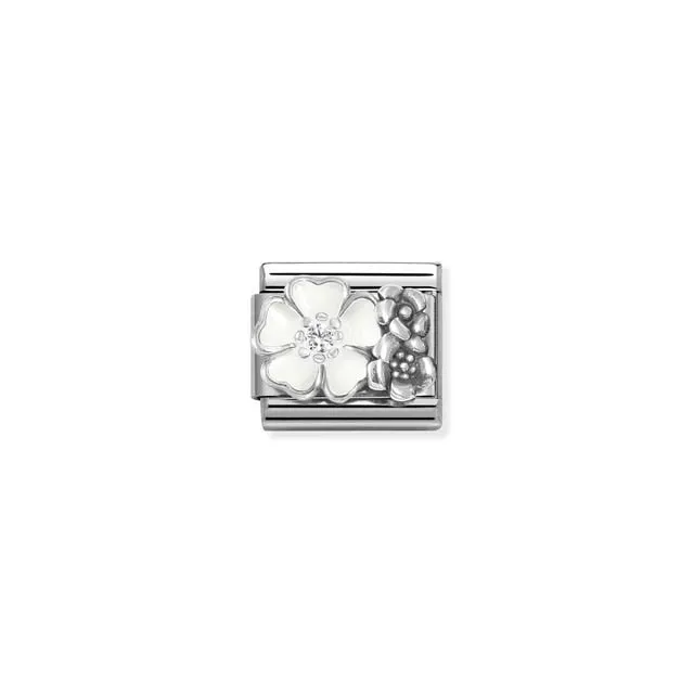 Composable Classic Flowers With CZ Link - Silver - 330325/01