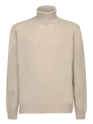 Cream Cashmere Turtleneck Sweater