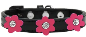 Flower Premium Collar Black With Pink Flowers Size 20