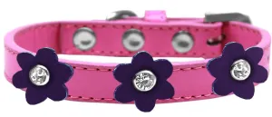 Flower Premium Collar Bright Pink With Purple Flowers Size 16