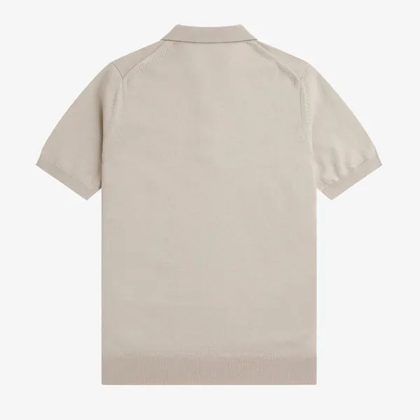 Fred Perry Classic Knitted Shirt - Dark Oatmeal