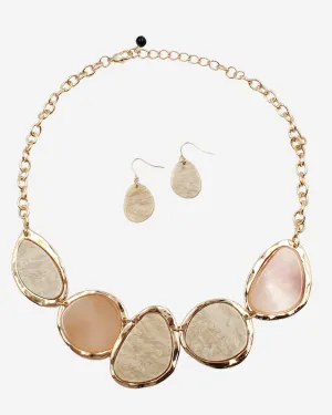 Golden Edge Neutral Resin Necklace