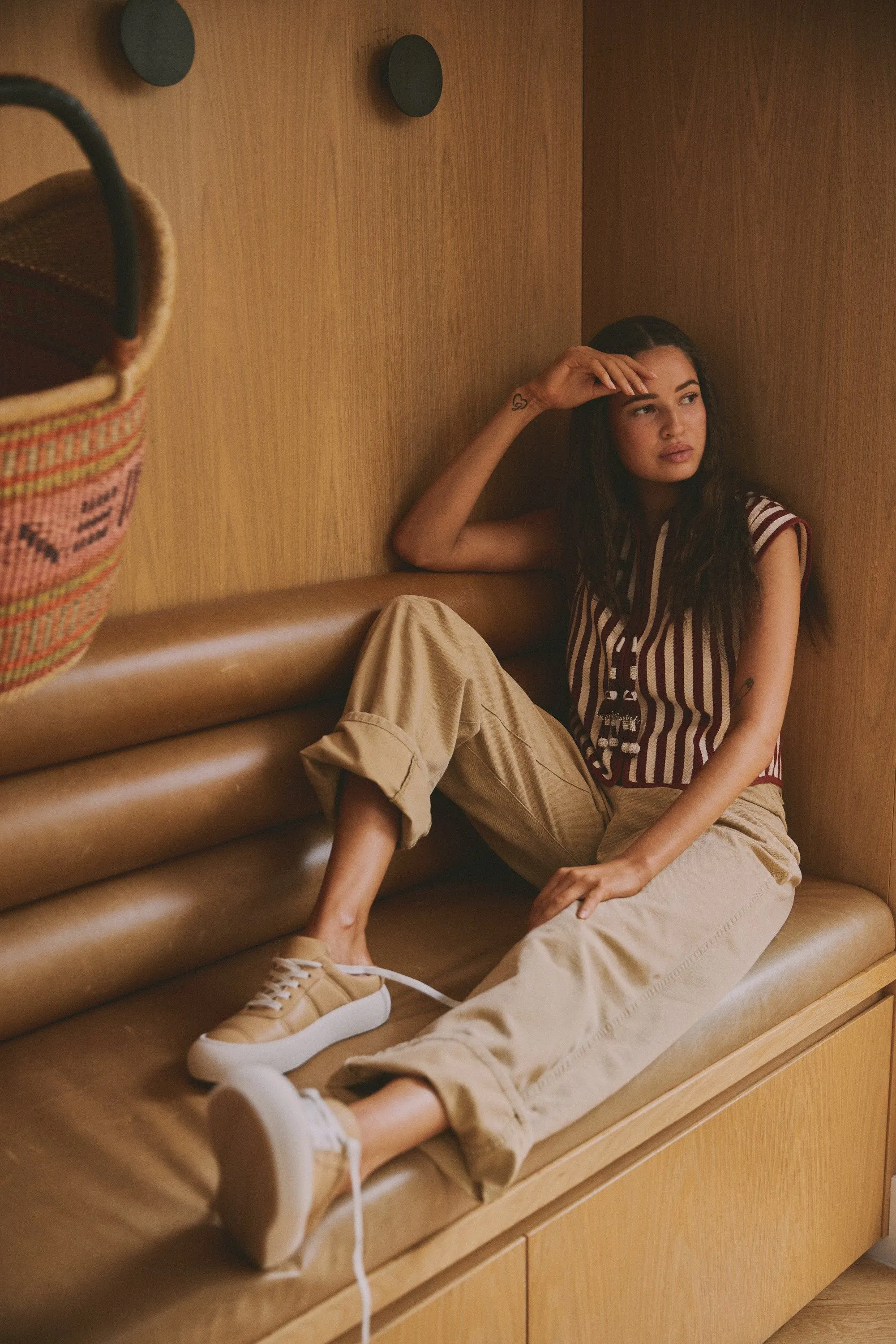 Kara Stripe Cotton Twill Vest