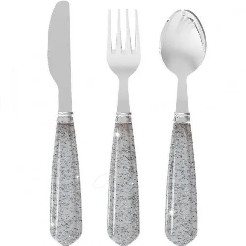 (KS101531) Glitter Cutlery - Sparkling blue