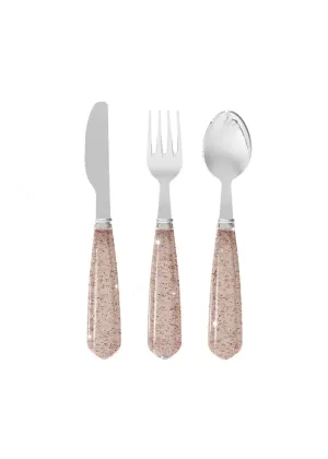 (KS101531) Glitter Cutlery - Sparkling blush