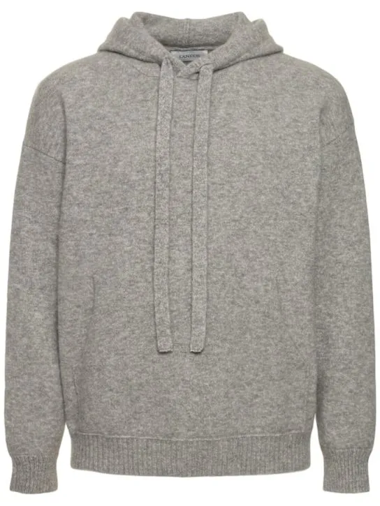 Laneus   Knitted cashmere blend hoodie 