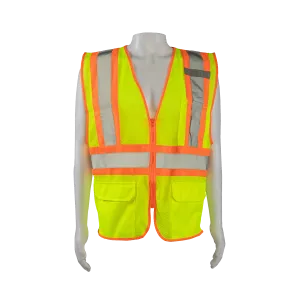 LVM2-CB1 ANSI/ISEA CB1 Two Tone DOT Class II Safety Vest, Lime Mesh
