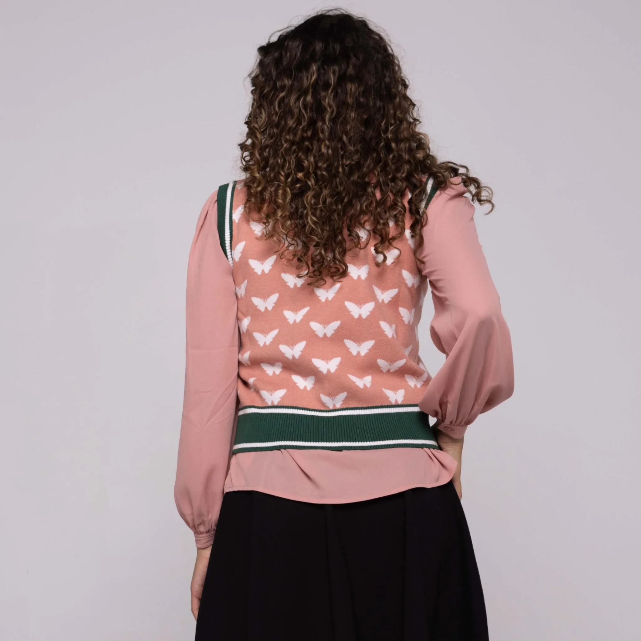 Mauve Puff Sleeve Tie Front Blouse