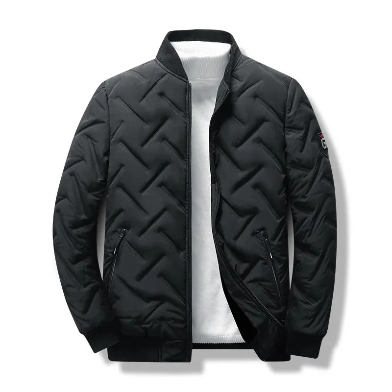 Men's Bomber Jacket – Casual Thick Cotton Padded Slim Fit Coat for Ultimate Comfort & Style | 519