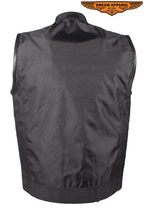 Mens Textile Motorcycle Vest With Concealed Carry