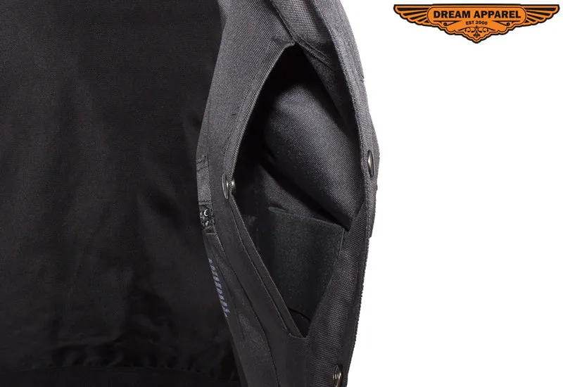 Mens Textile Motorcycle Vest With Concealed Carry