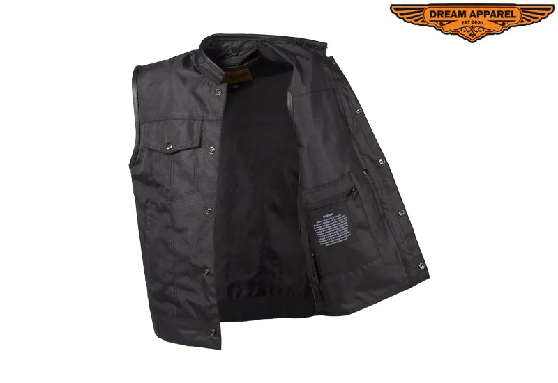 Mens Textile Motorcycle Vest With Concealed Carry