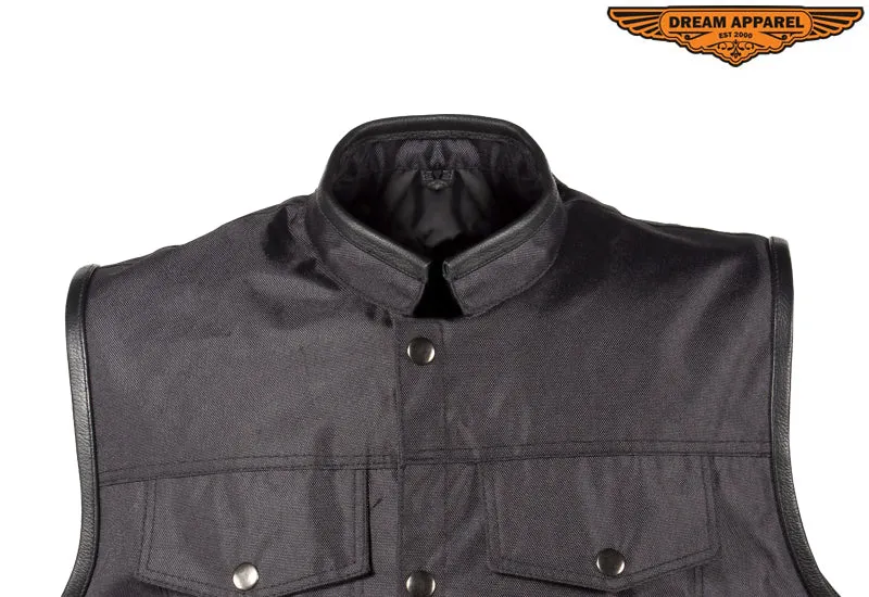 Mens Textile Motorcycle Vest With Concealed Carry