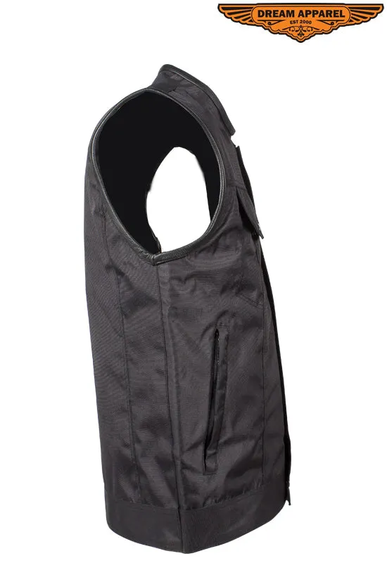 Mens Textile Motorcycle Vest With Concealed Carry