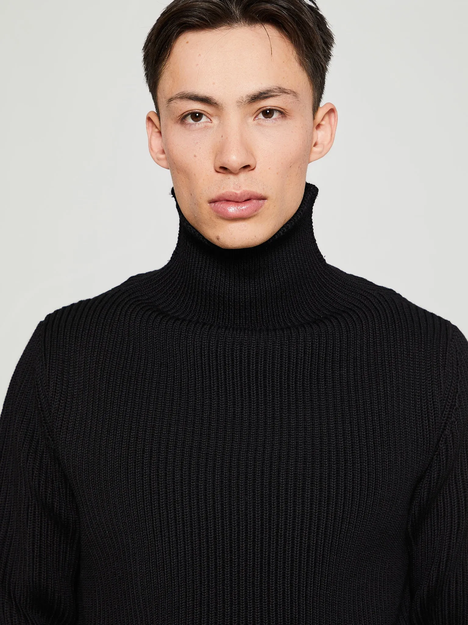 Navy Turtleneck in Black