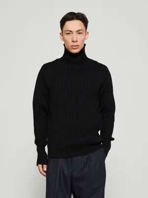 Navy Turtleneck in Black
