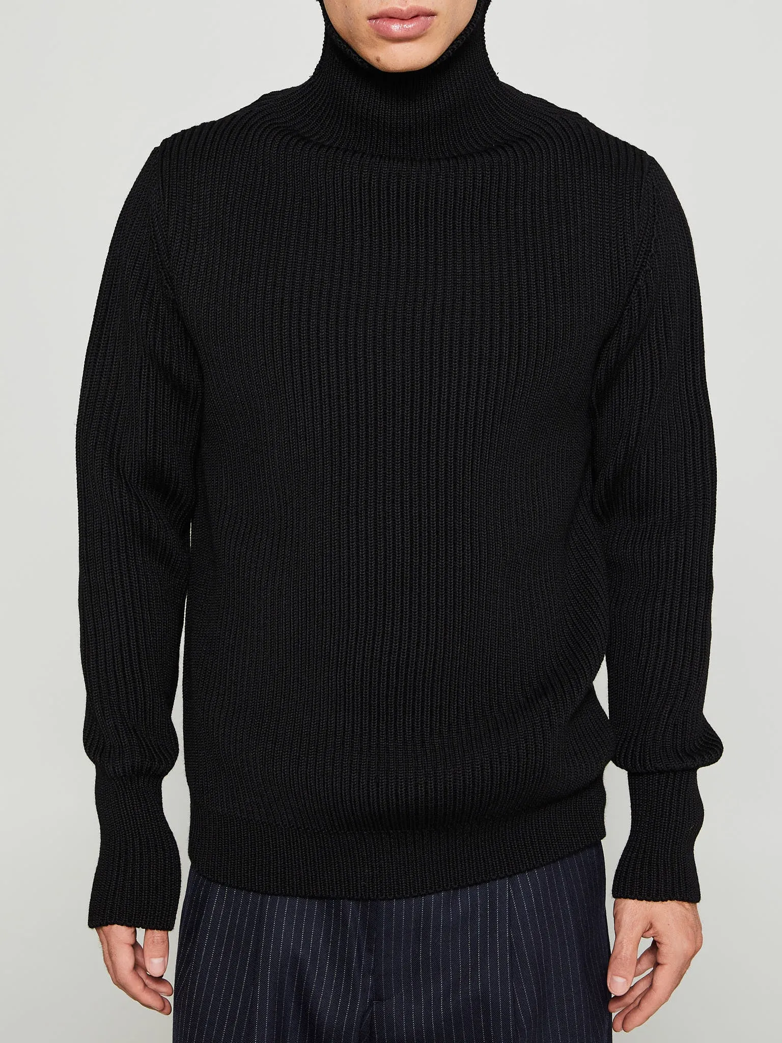 Navy Turtleneck in Black