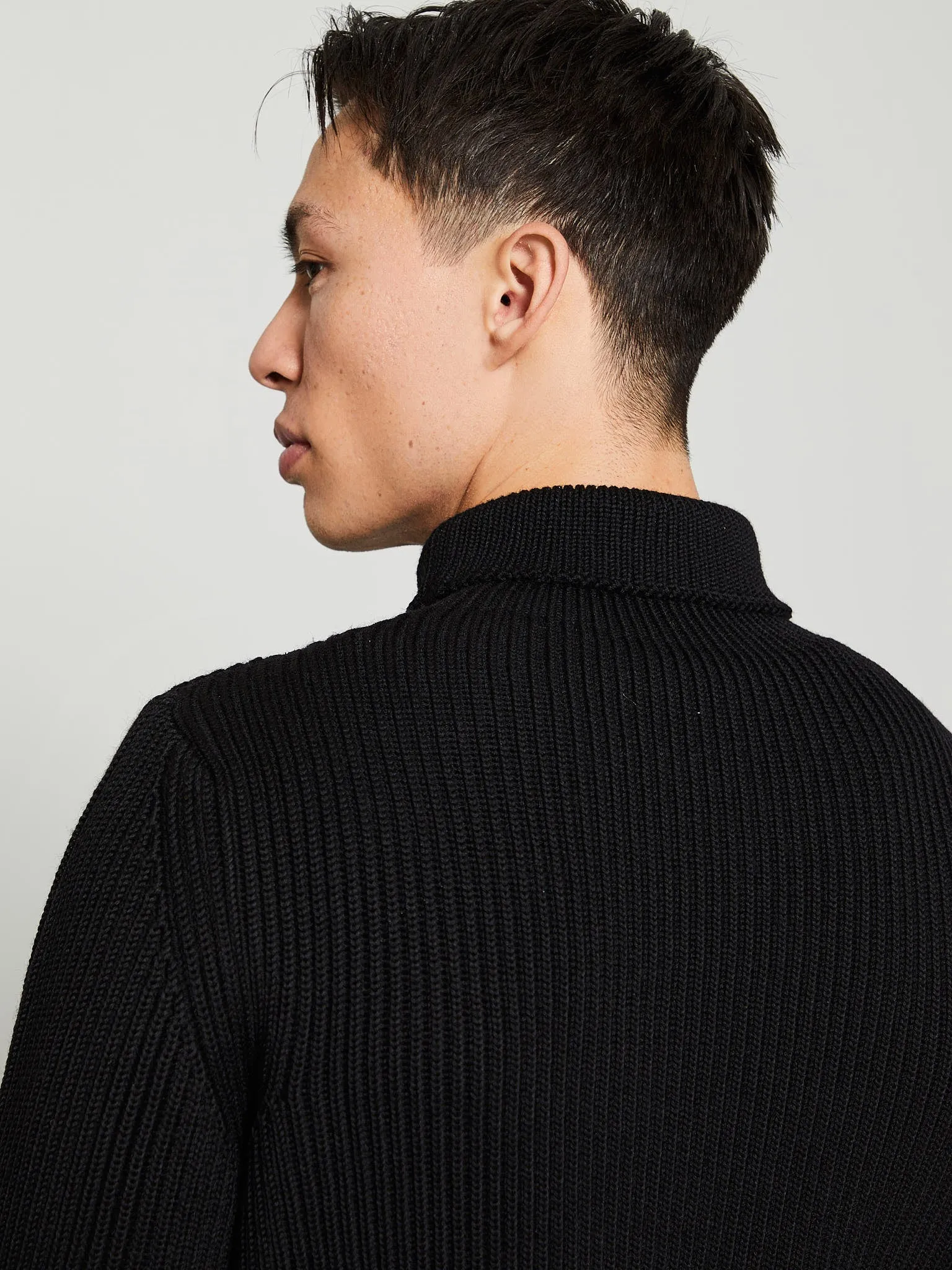 Navy Turtleneck in Black