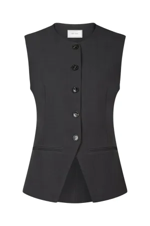 Neo Noir Fabia Structure Waistcoat 164162 Dark Grey