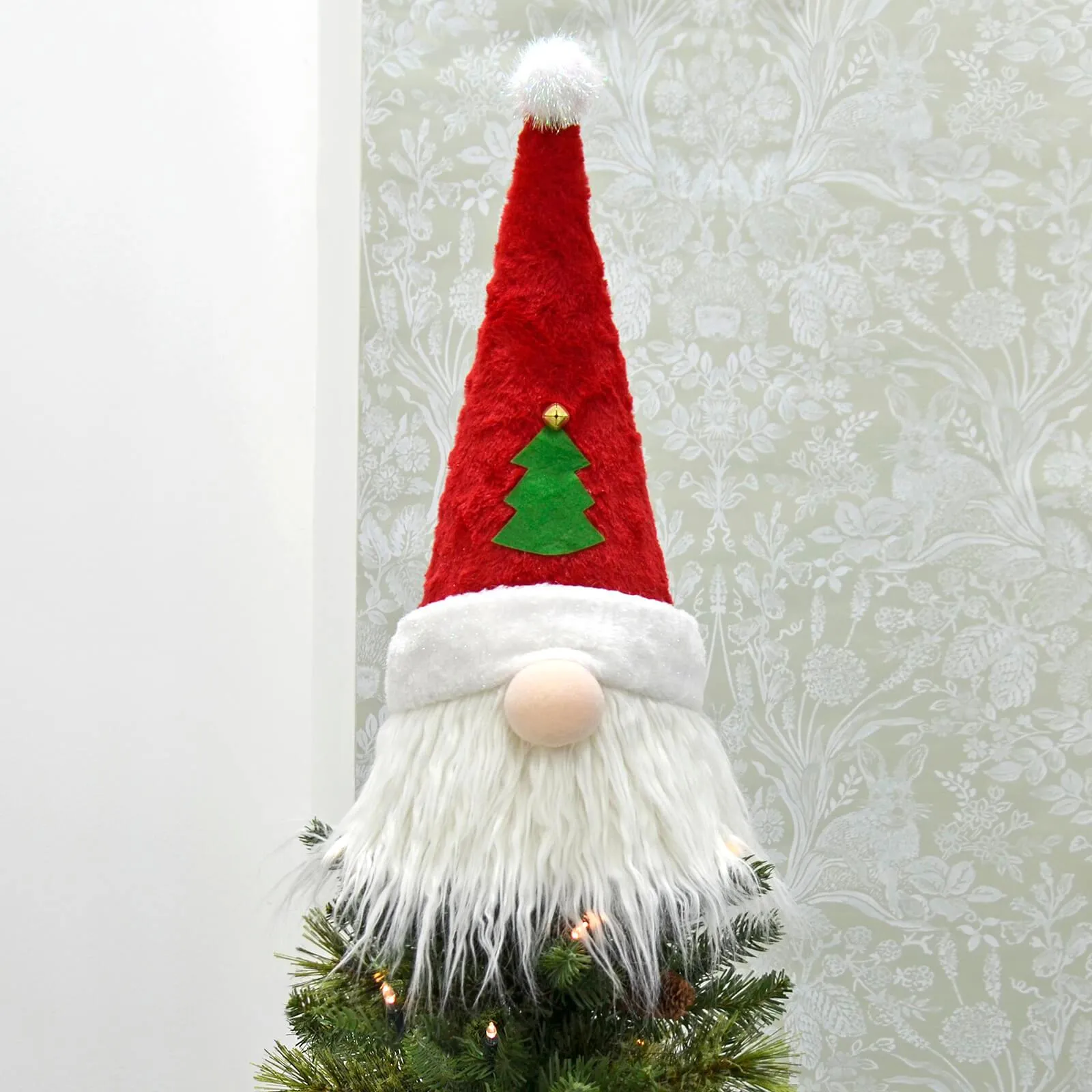 Novelty Christmas Tree Topper Santa Snowman Fabric Cone Hat 48cm