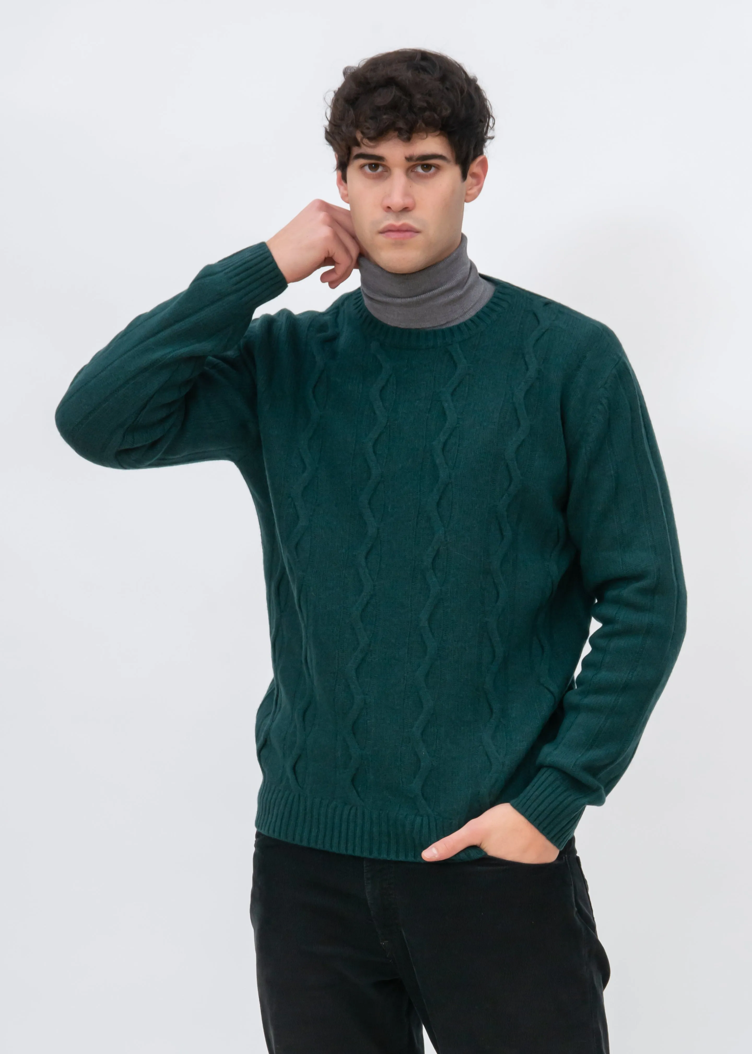 PLAITED CREWNECK SWEATER