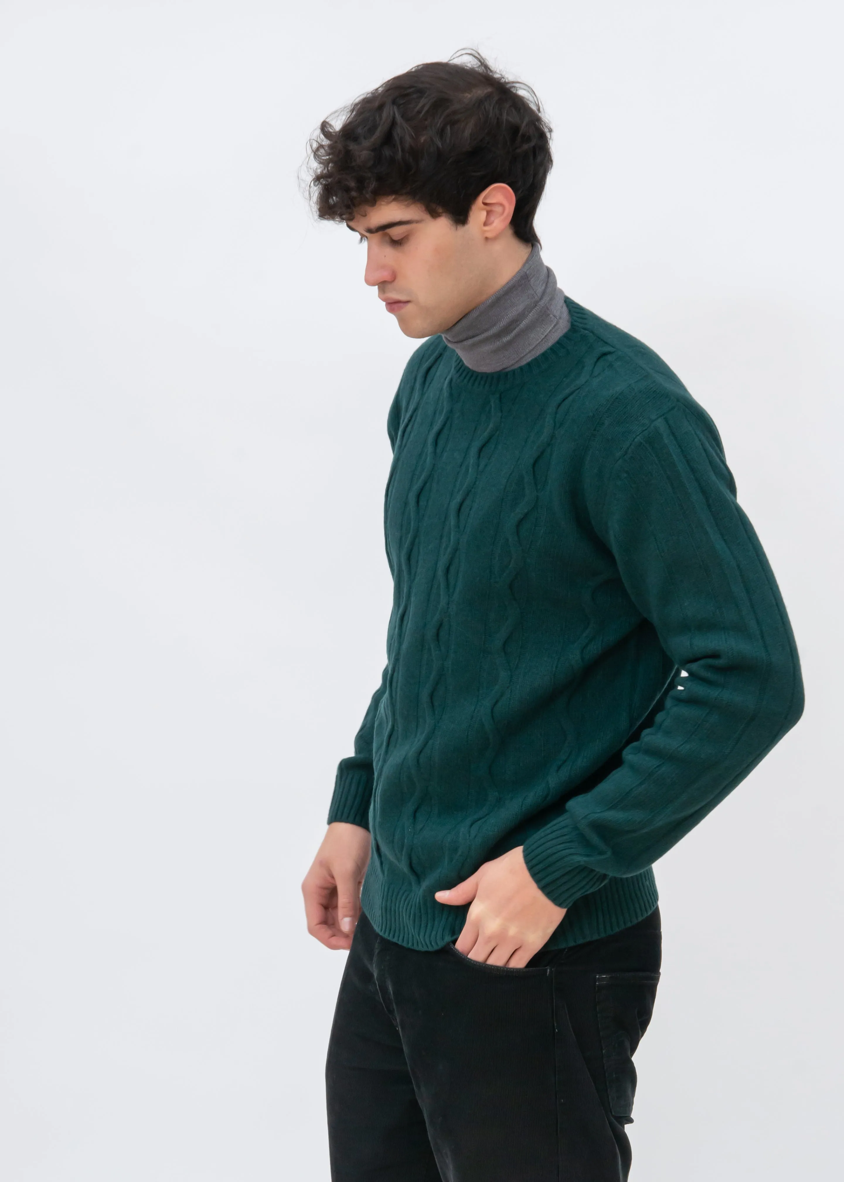 PLAITED CREWNECK SWEATER