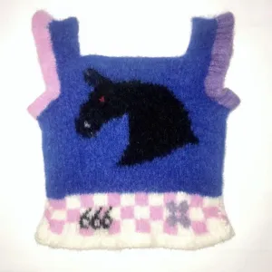Pony knit vest Blue