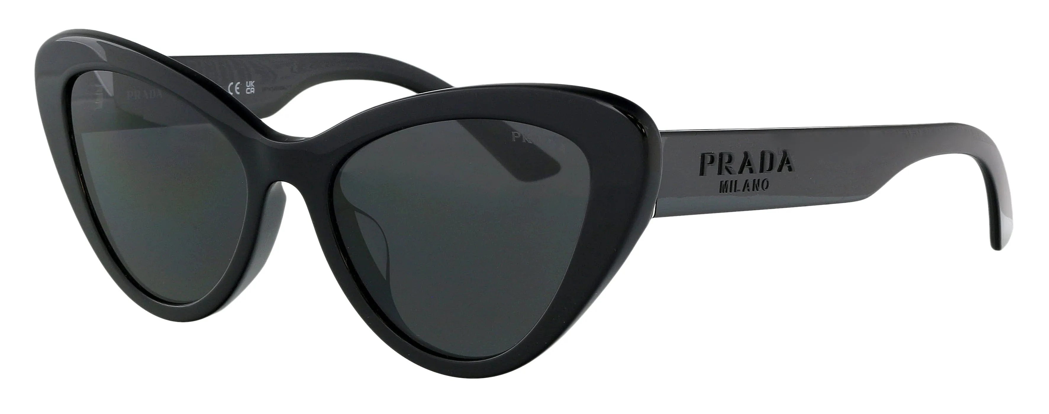Prada 0PR 13YSF 1AB5S0 Full Rim Black Cateye Sunglasses
