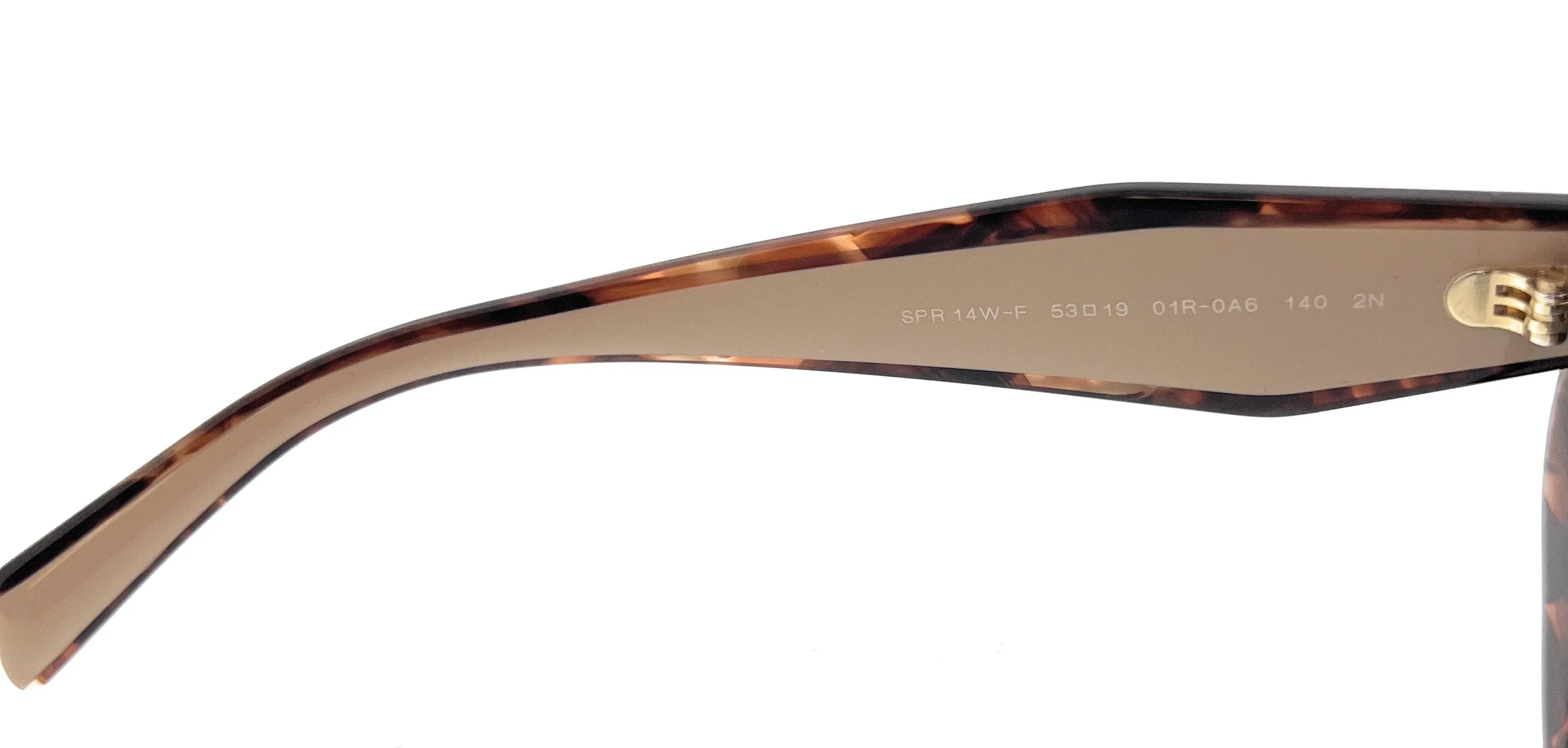 Prada 0PR 14WSF 01R0A6 
Caramel Tortoise/Powder Rectangle Sunglasses