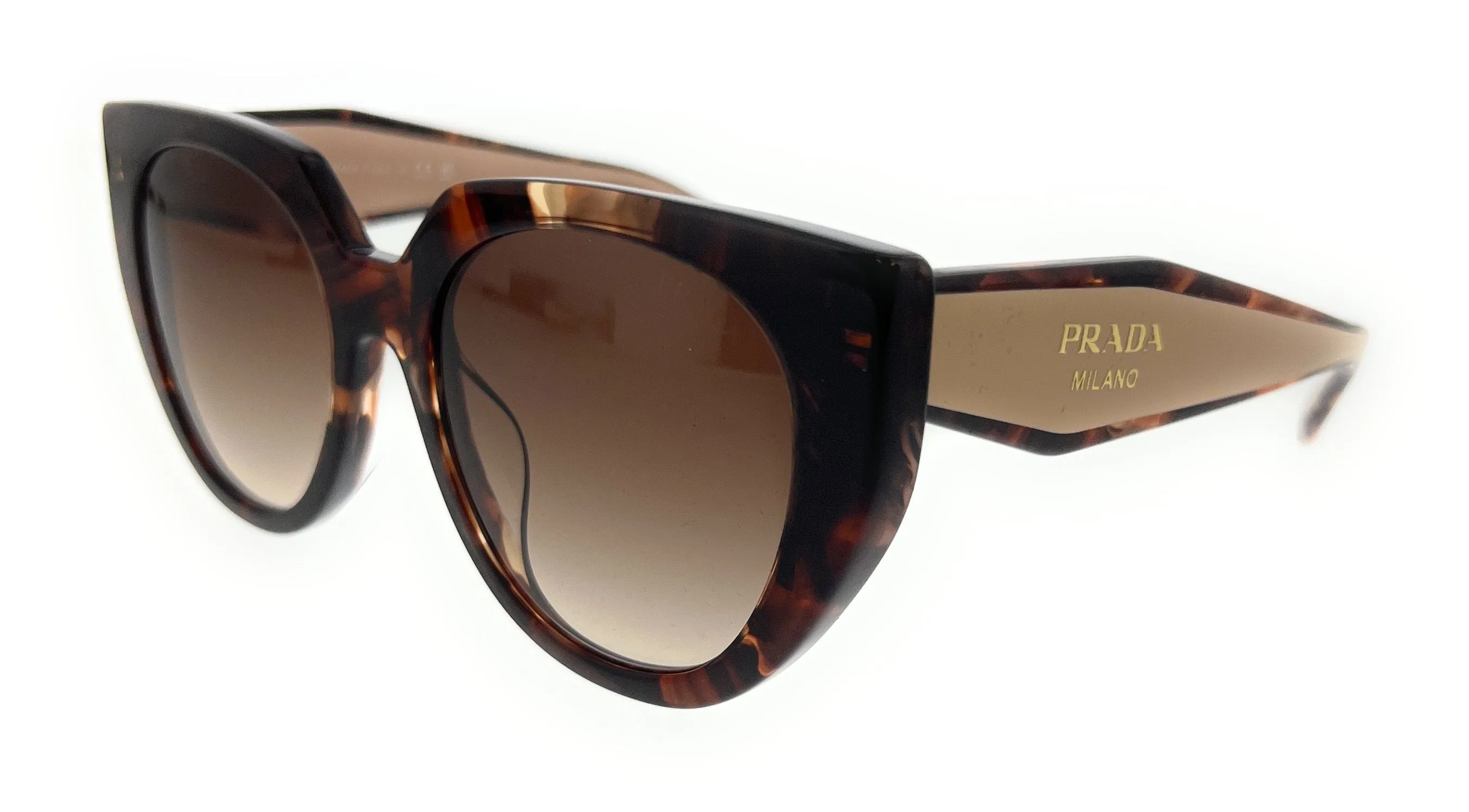Prada 0PR 14WSF 01R0A6 
Caramel Tortoise/Powder Rectangle Sunglasses