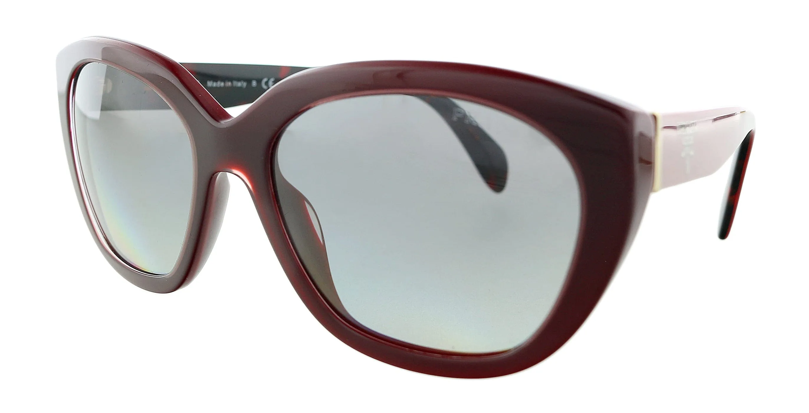 Prada 0PR 16XS UAN3M1 Burgundy  Cateye  Sunglasses