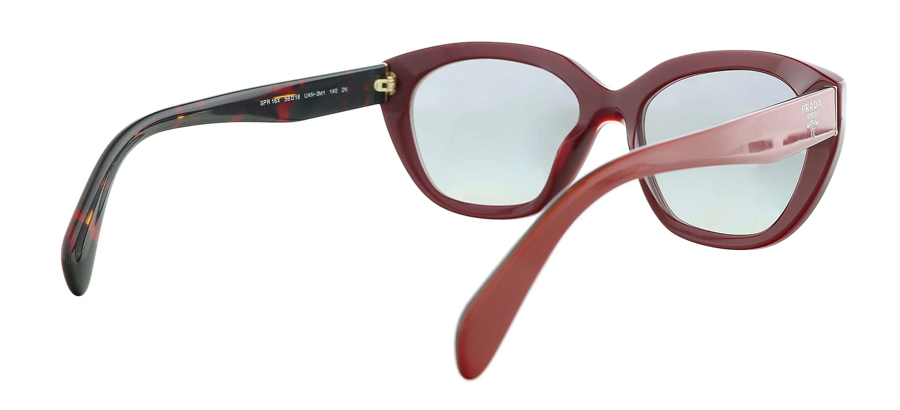 Prada 0PR 16XS UAN3M1 Burgundy  Cateye  Sunglasses