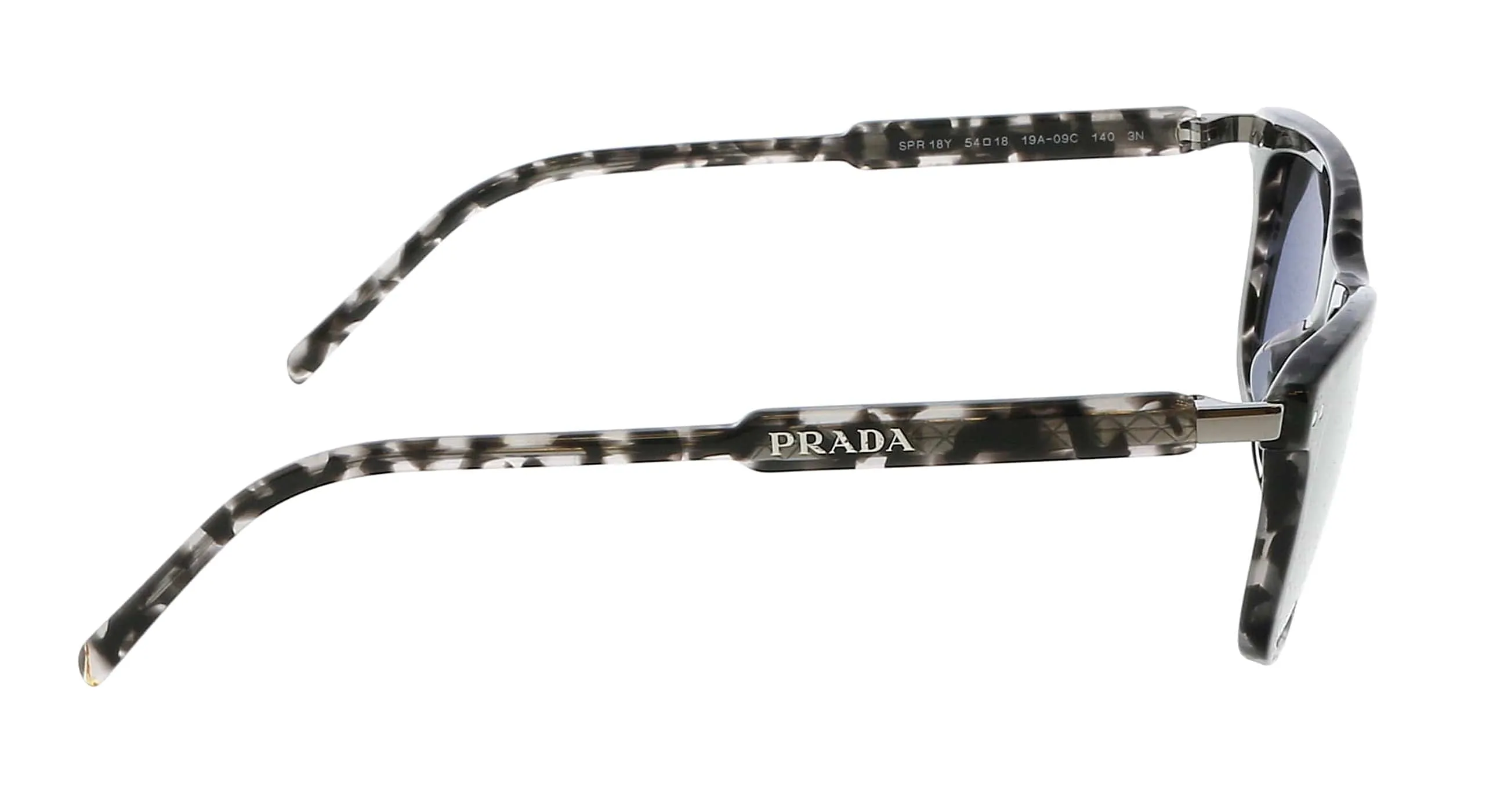 Prada 0PR 18YS 19A09C Rectangular Full Rim Havana Grey Sunglasses