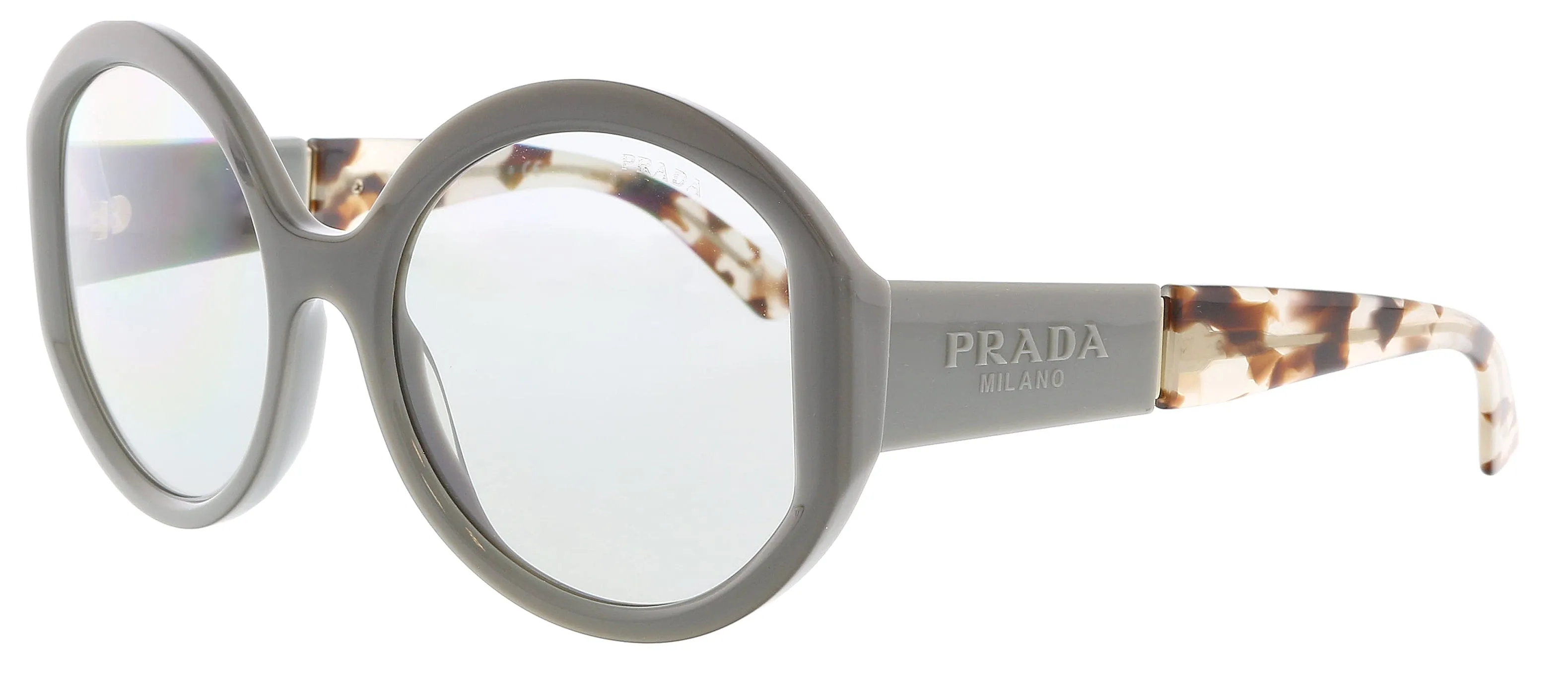 Prada 0PR 22XS 08G06D55 Full Rim Light Grey Round Sunglasses