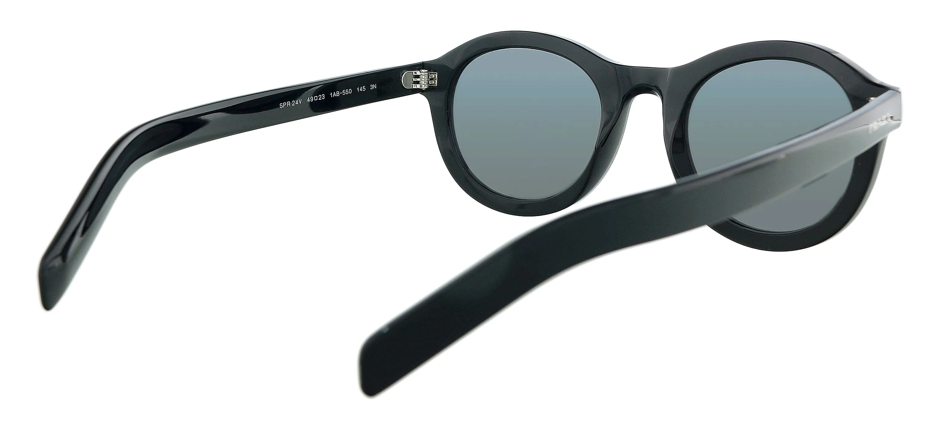 Prada 0PR 24VS 1AB5S0 Conceptual Black Round Sunglasses