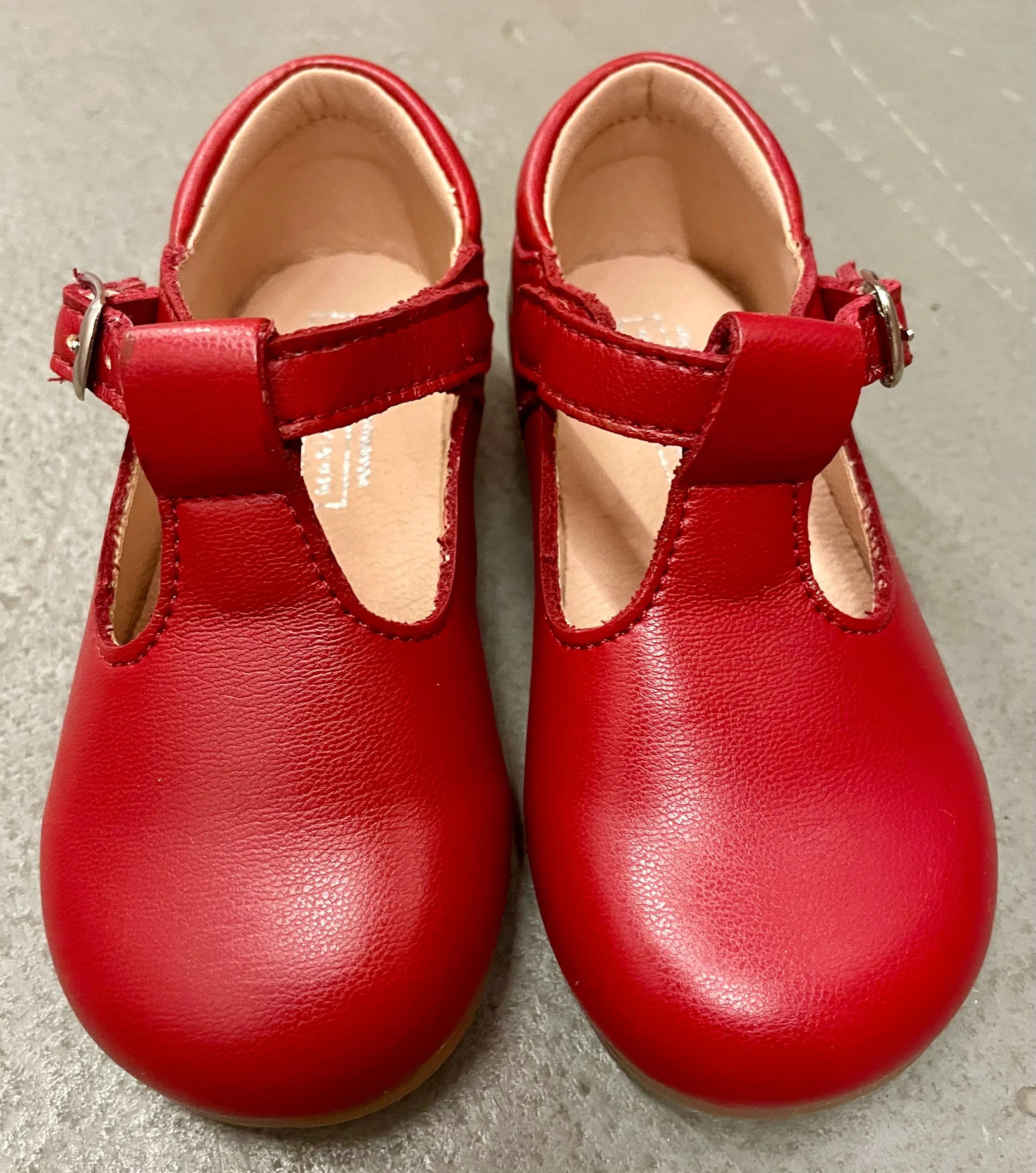 Red Leather T-Straps