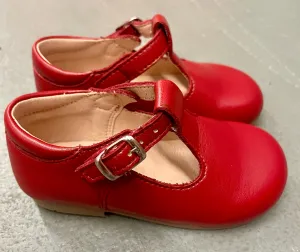 Red Leather T-Straps