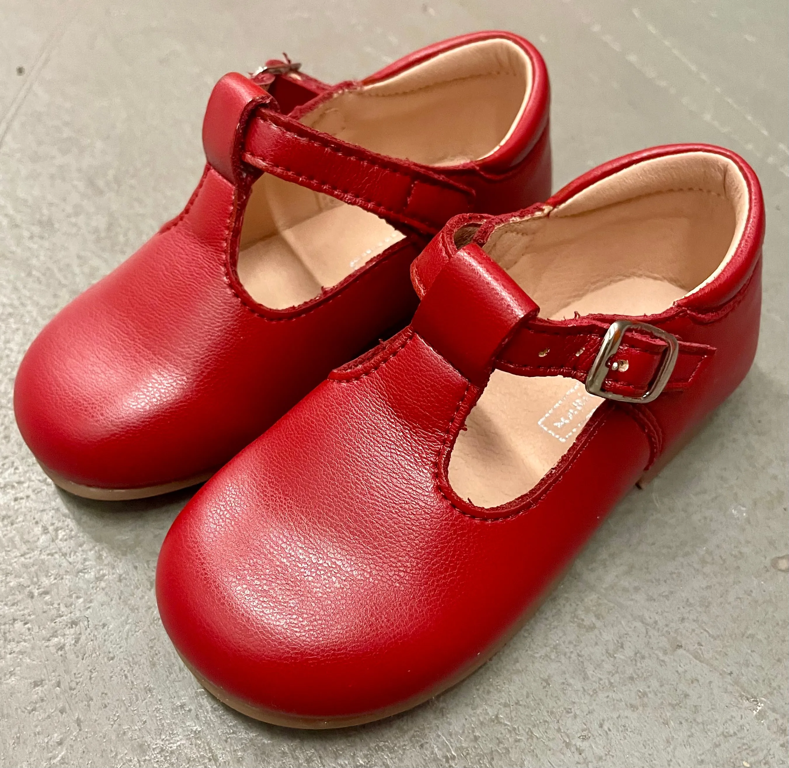 Red Leather T-Straps