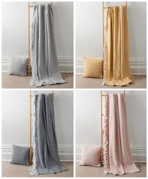 Regal Handwoven Pure Cotton Throw Blanket with Diamond Geometric Pattern Eco-Friendly Durable Bedspread Sofa Cover in Multiple Sizes by OLIVIA ROCCO