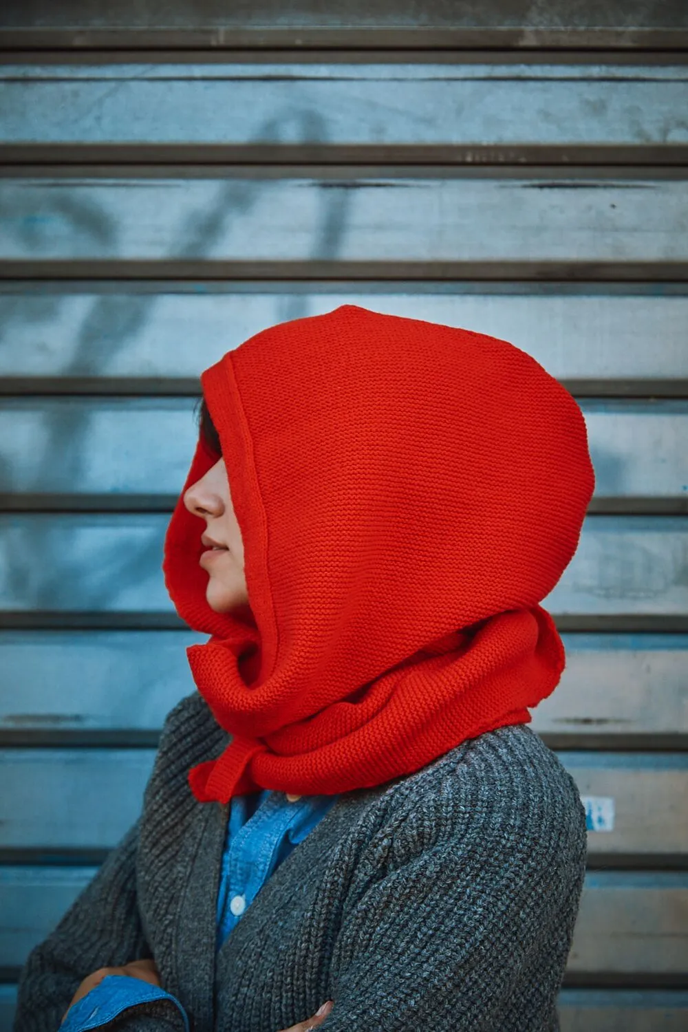 ROMANE 2-in-1 Scarf-Hat in Merino Wool - Red